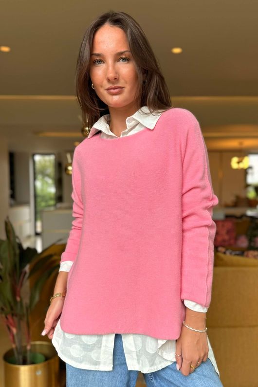 Made in Italy Conrad Body Skim Knit Jumper Blossom
